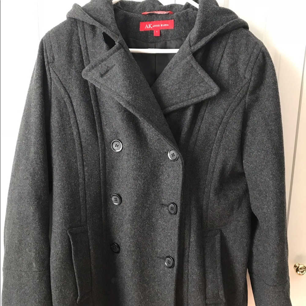 Anne Klein Wool Hooded Jacket